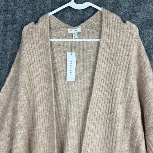 NWT Topshop Womens Ribbed Open Front Cozy Casual Cardigan Sweater Size 12 - Picture 3 of 8